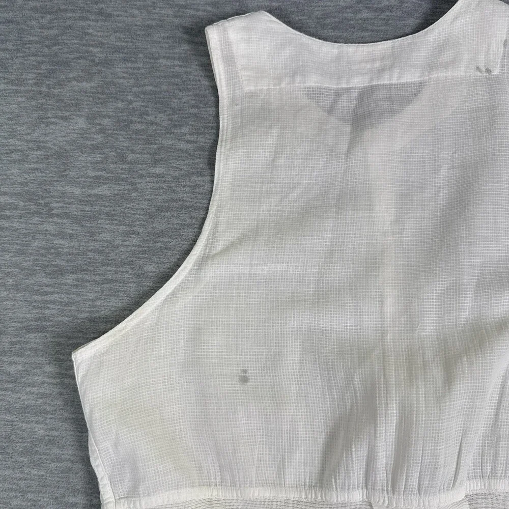 Vtg 1940s HANES Union Suit Sleeveless One Piece Button Front Woven White Size 38